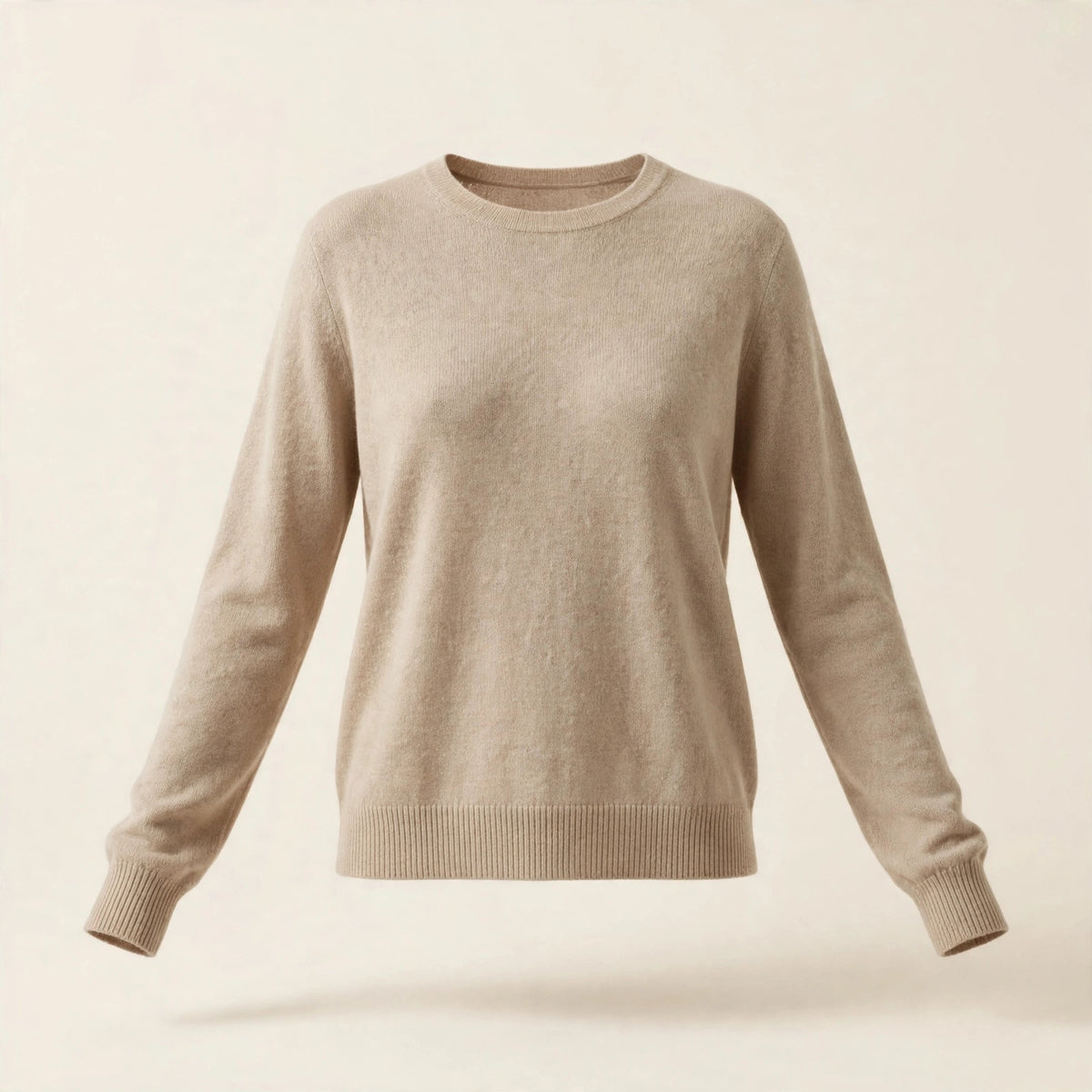 Haut en maille de mérinos femme, beige