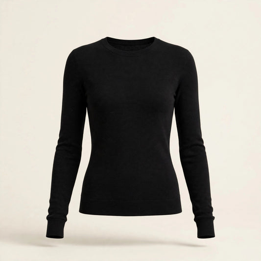 Haut thermique lyocell et mérinos femme, noir