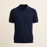 Polo en mérinos homme, bleu marine