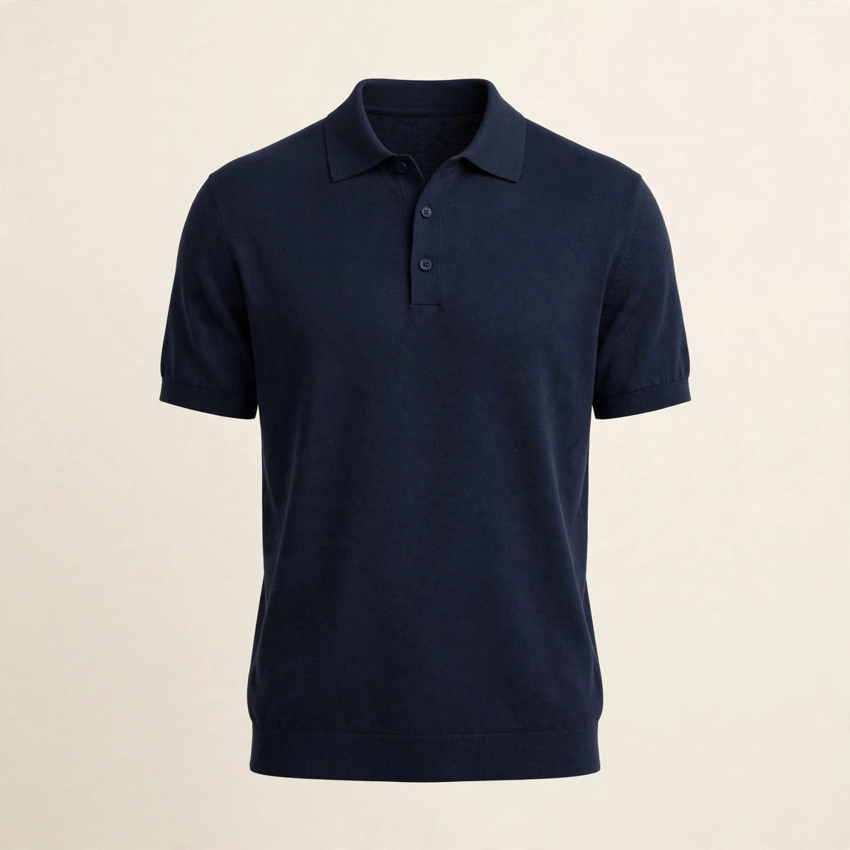 Polo en mérinos homme, bleu marine