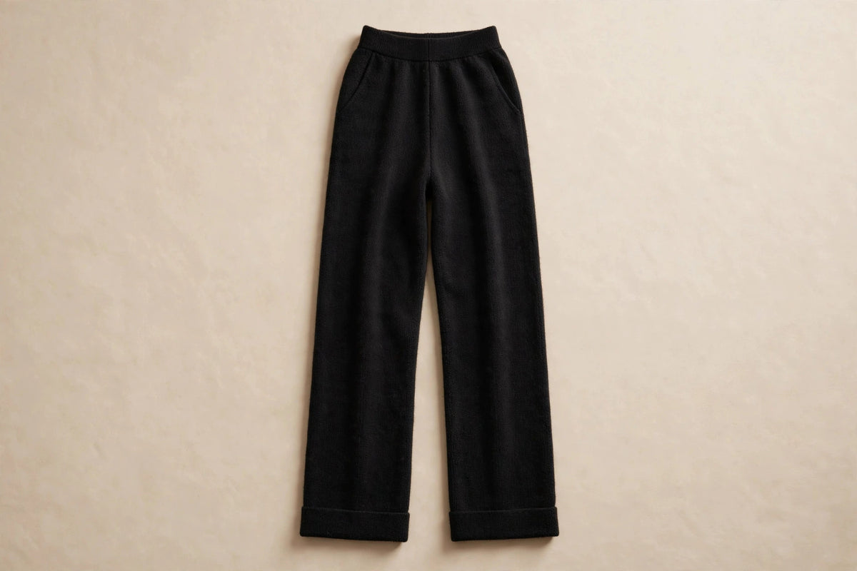 Pantalon en mérinos femme, noir