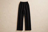 Pantalon en mérinos femme, noir