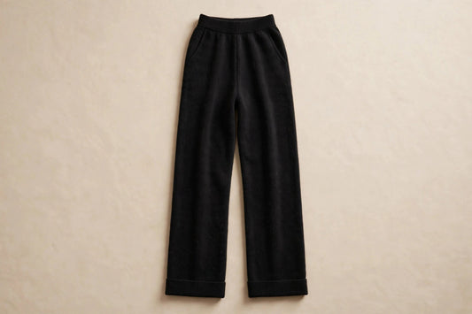 Pantalon en mérinos femme, noir