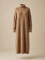 Robe en maille de laine femme, camel