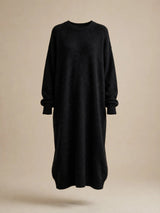 Robe pull en mérinos femme, noire